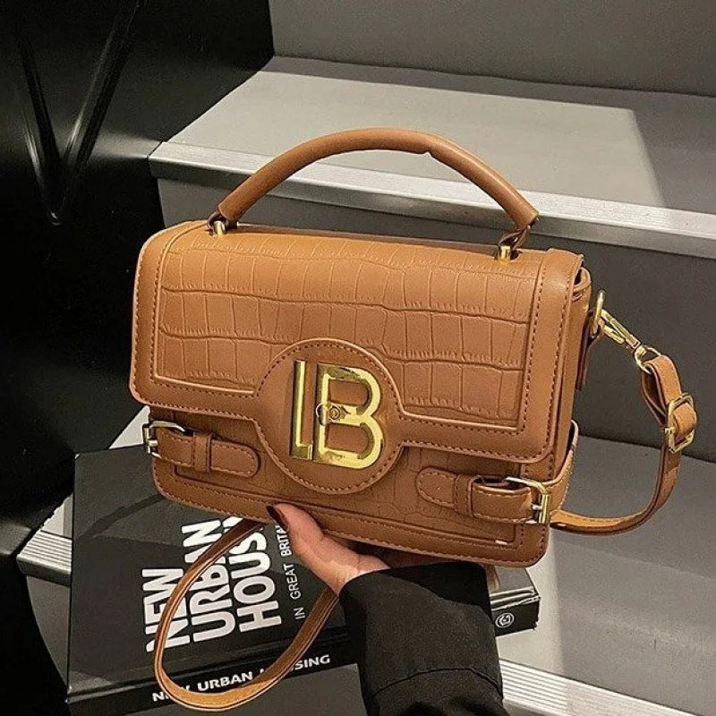 Fashionable Leather Women's Shoulder Bag Luxury Brand Famous Designer Elegant Classic Elegant Lining Vintage Bag
