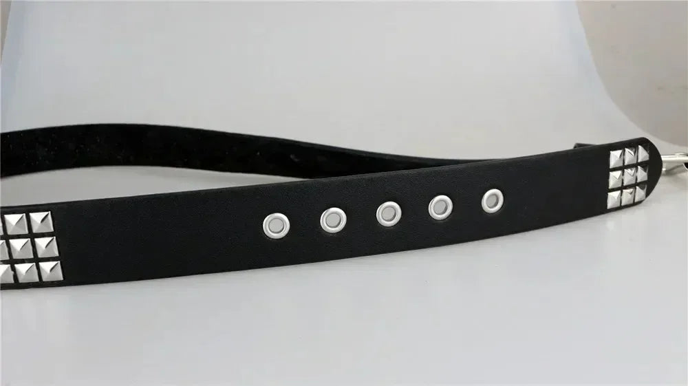 2026 New Square Bead Rivet Belt Metal Pyramid Belt Men and Women Punk Hardware Jeans Belt Y2K Belt Designer Belt Women's Belts