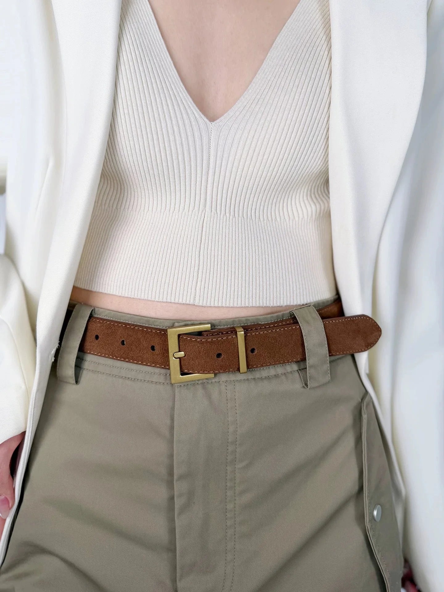 New Luxury Cowhide Leather Belt for Women Adjustable Square Alloy Buckle Waist Belt For Jeans Dress Daily Office Outfit