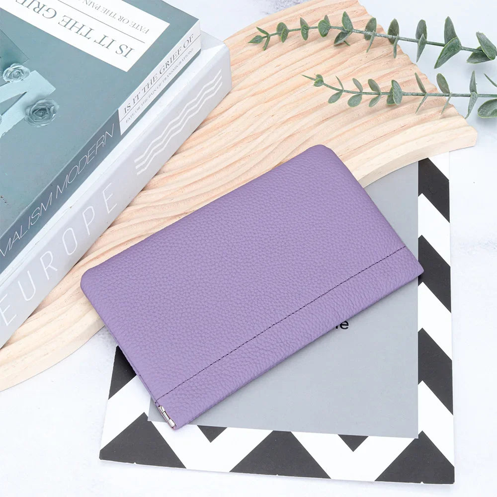 Leather Makeup Bag Women Portable Lipsticks Cosmetic Storage Pouch Fashion Automatic Close Metal Shrapnel Small Make Up Bag