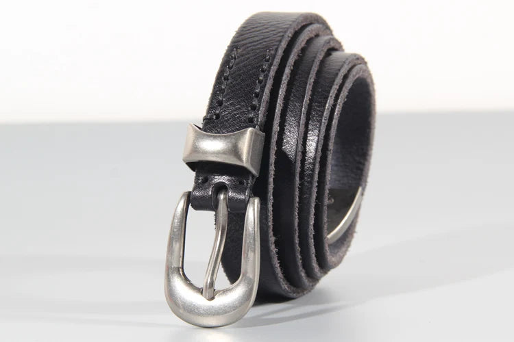 Extended Thin Section Knotted Decorative Ladies Belt All-match Slim Skirt Belt Narrow Soft Genuine Leather Women's Jeans Belt