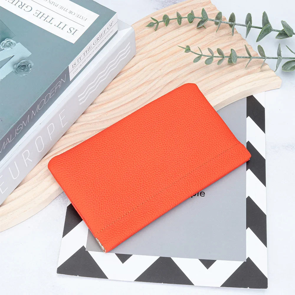 Leather Makeup Bag Women Portable Lipsticks Cosmetic Storage Pouch Fashion Automatic Close Metal Shrapnel Small Make Up Bag