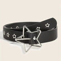 Punk style star buckle decorative belt with multiple holes, small star shaped eyes, multifunctional belt, suitable for fashionab