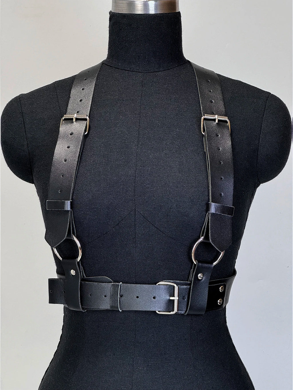 Women Fashion PU Leather Harness Waist Belt Punk Studded Decorative Harness Straps Suspenders Gothic Clothing Accessorie