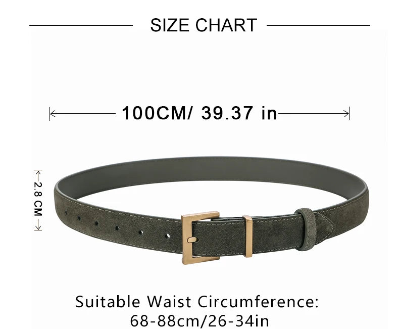 New Luxury Cowhide Leather Belt for Women Adjustable Square Alloy Buckle Waist Belt For Jeans Dress Daily Office Outfit