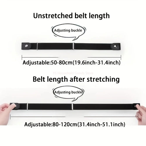1pc Stretch Elastic Waist Belt Buckle-Free for Jeans Dresses Women Men No Bulge No Hassle Comfortable Fit Waist Belt
