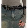 2024 New Belt Women's Jeans tie-in Ladies' belt fashion personality Rivet Belt senior black fashion