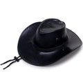 Fashion Leather Western Cowboy Knight Hat Western Gentleman Sun Hats Jazz Summer Sun Visors Men Women Vintage Cap Visors