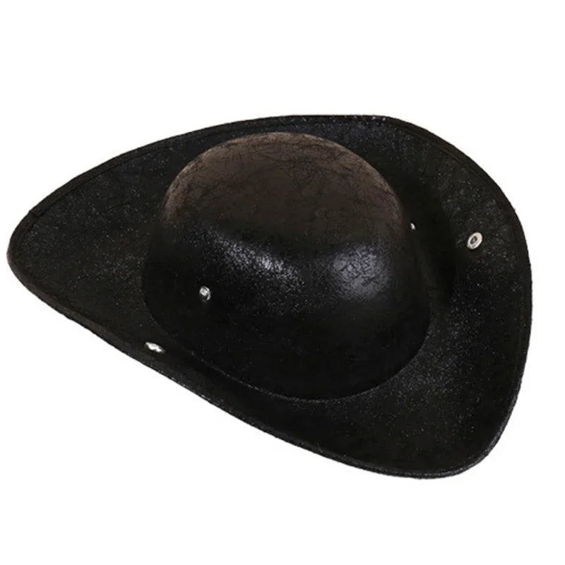 Faux Leather Pirate Hat  Brown Black Colonial Style For Holiday Party Cosplay Halloween Purim Hat