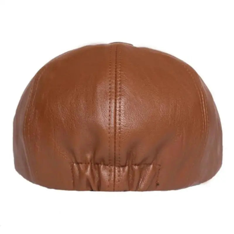 Retro Octagonal Leather Hat Autumn Men's Beret Elegant Fashion Cap Caps Men Women PU Leather Beret British Retro Octagonal Hat