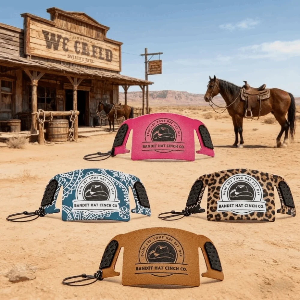 Fashion Leopard Cowboy Hat Cinch Detachable with Lanyard Hat Strap Leather Hat Strap Clip Outdoor