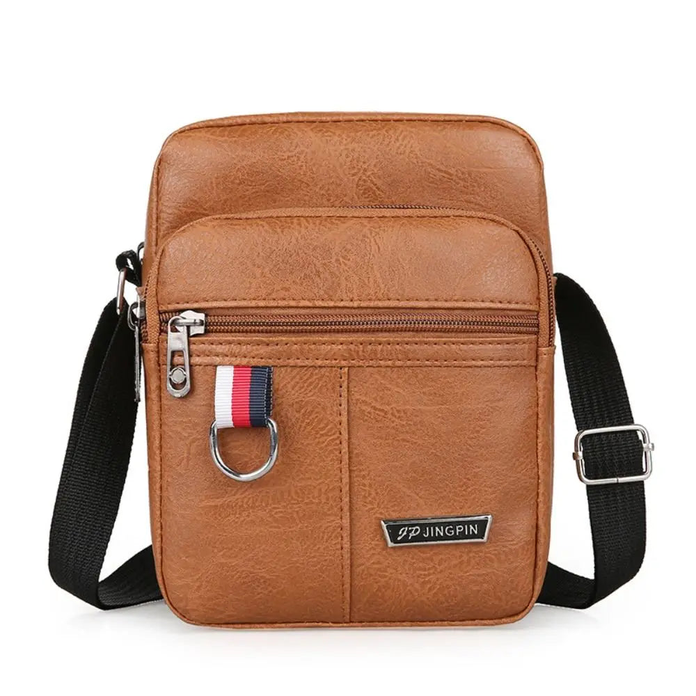Leather Men's Sling Bag Messenger Shoulder Crossbody Bags Large Capacity Handbags Multifunctional