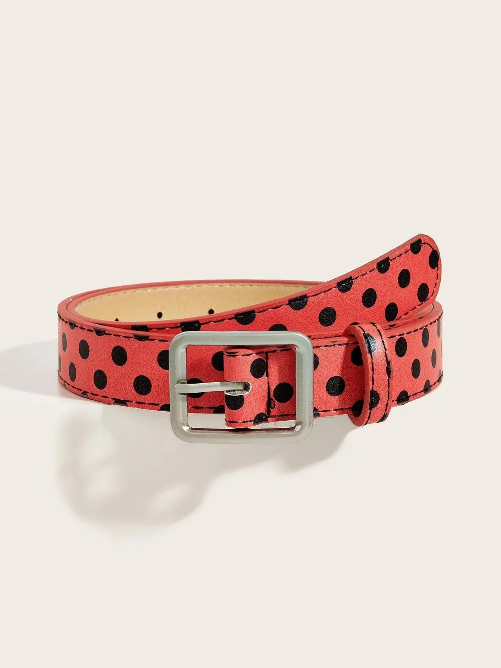 Trendy Vintage Polk Dot Women Belts Y2K Girls Pin Buckle Belt Waistband Jeans Belts PU Leather Waist Strap Gift
