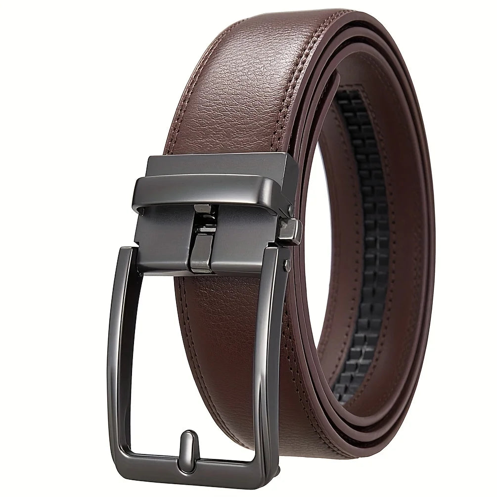 Luxury Designer 3.5cm Business Waistband Men's 105-140 150 160 170cm Plus Size Leather Belts Fashion Automatic Buckle Male Belt