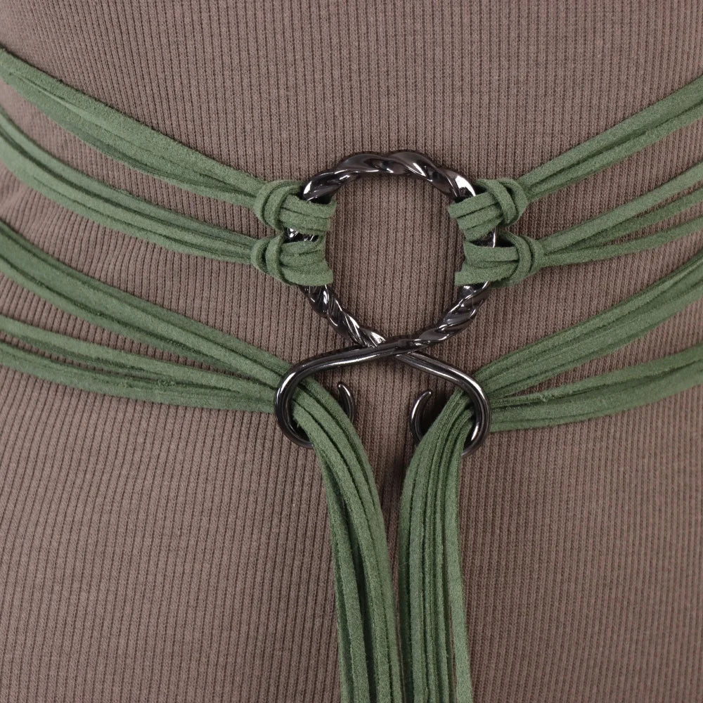 Women'S Vintage Bohemian Long Rope Belt - Adjustable Braided Waist Cinch with Fringe & Loop Knot, Handcrafted Look for Halloween