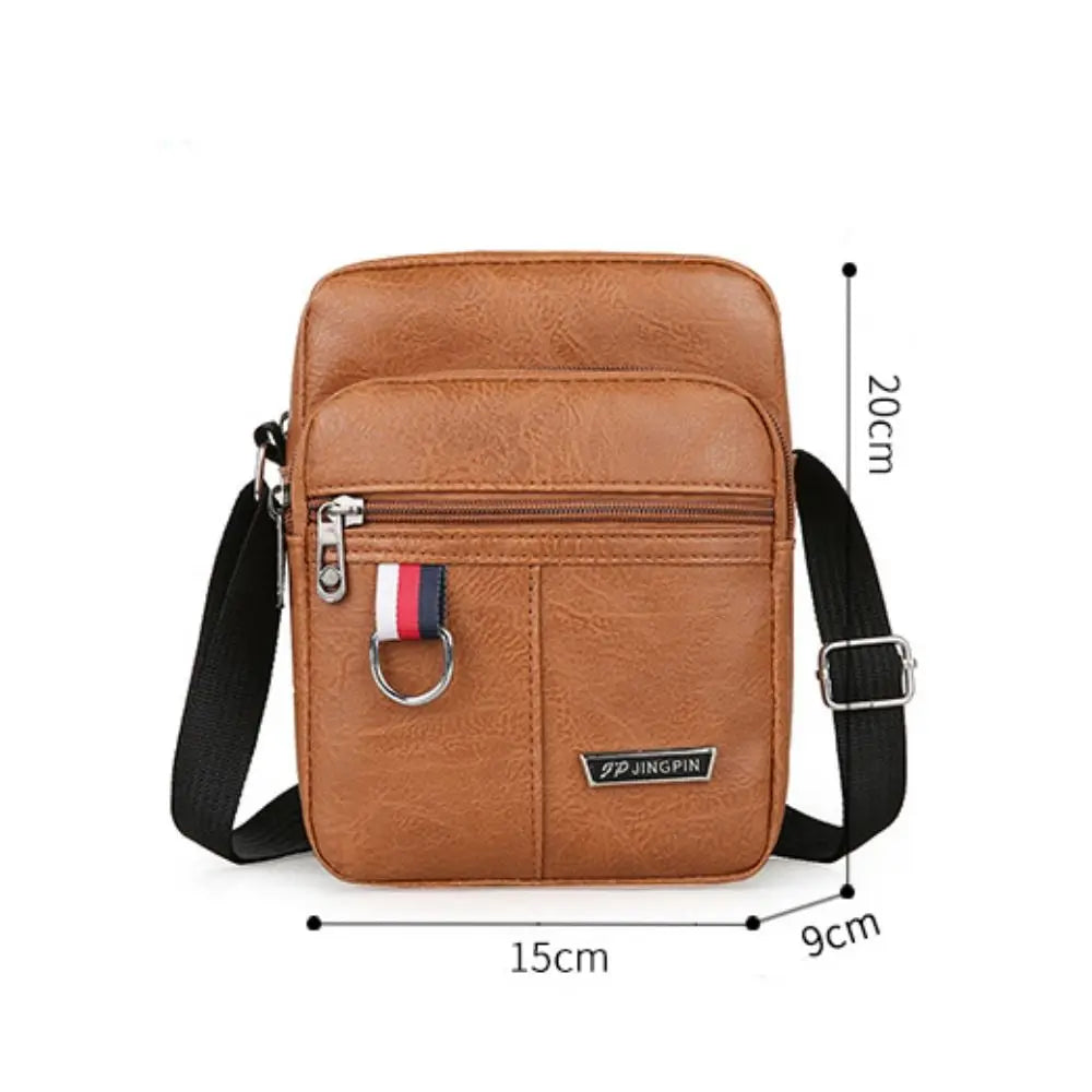 Leather Men's Sling Bag Messenger Shoulder Crossbody Bags Large Capacity Handbags Multifunctional
